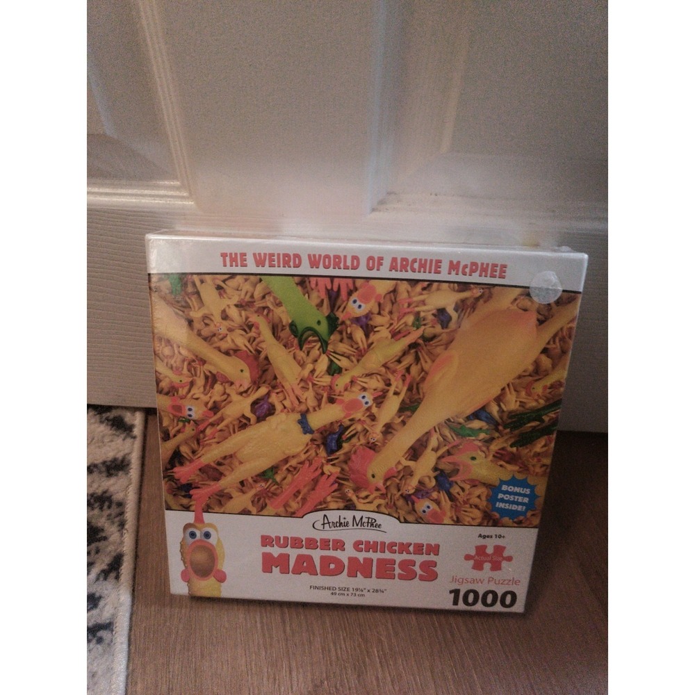 Rubber Chicken Madness Jigsaw Puzzle 1000 Piece W/Poster Archie McPhee NIB